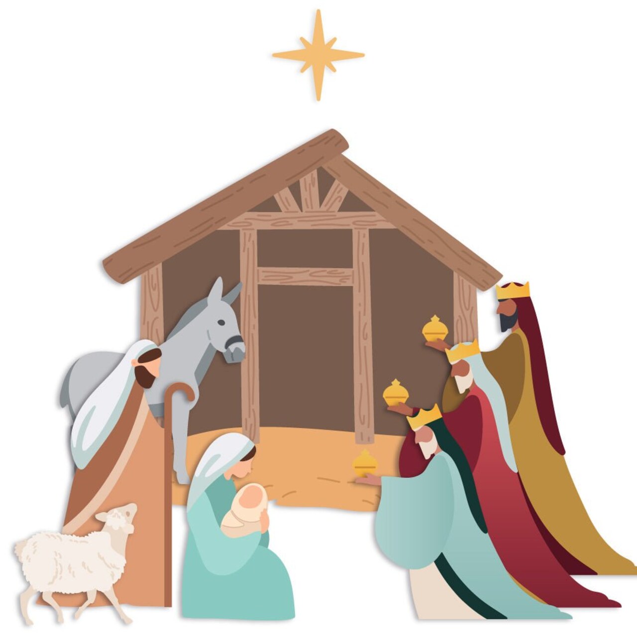 Lovely Layers: Nativity Scene - Honey Cuts - Stand-Alone Dies